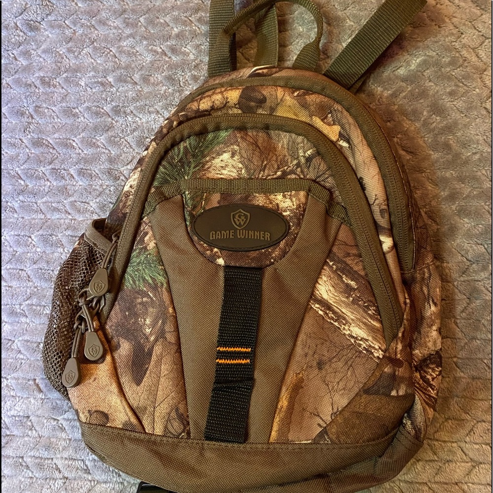 Mini camo backpack 11.25”x 8.5”